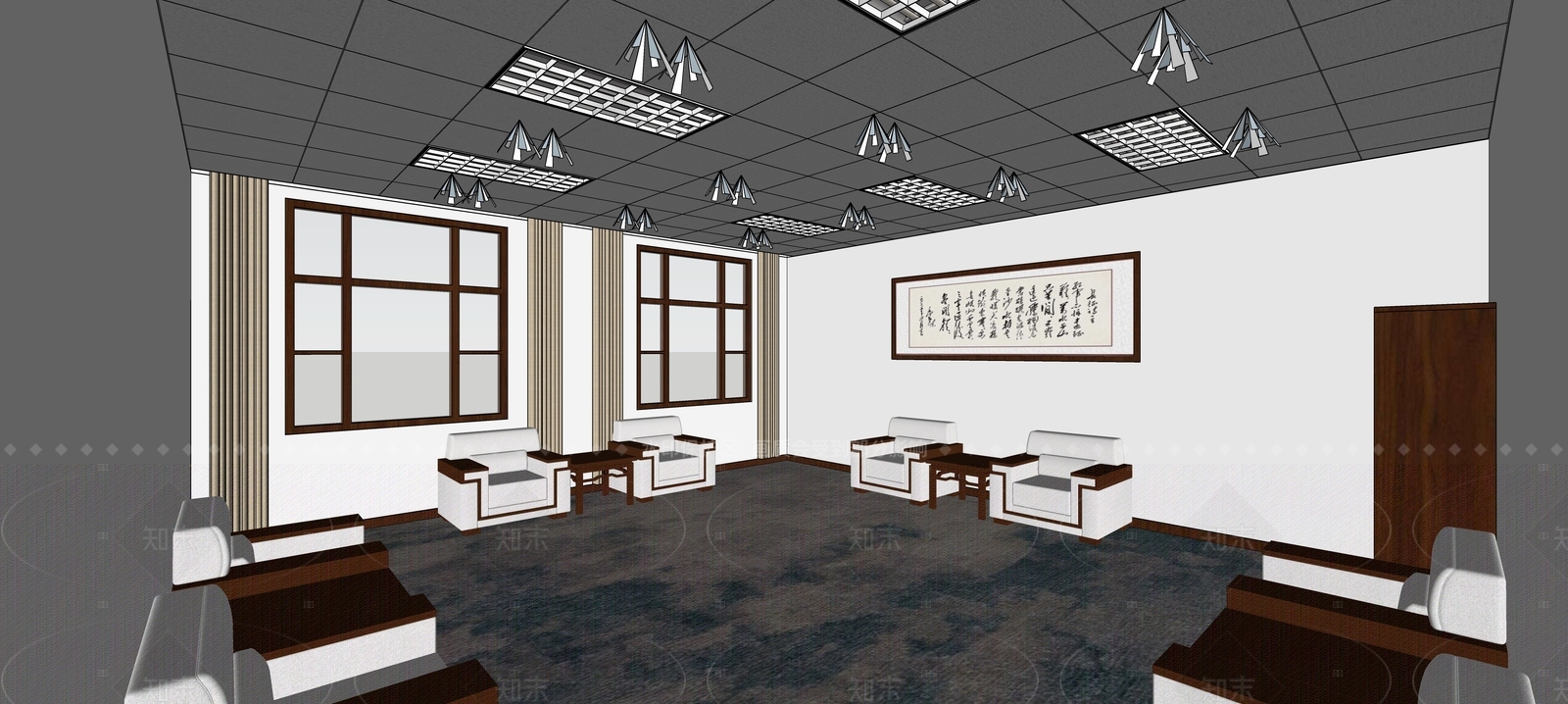 现代其他办公区域SU模型下载【ID:1205726615】