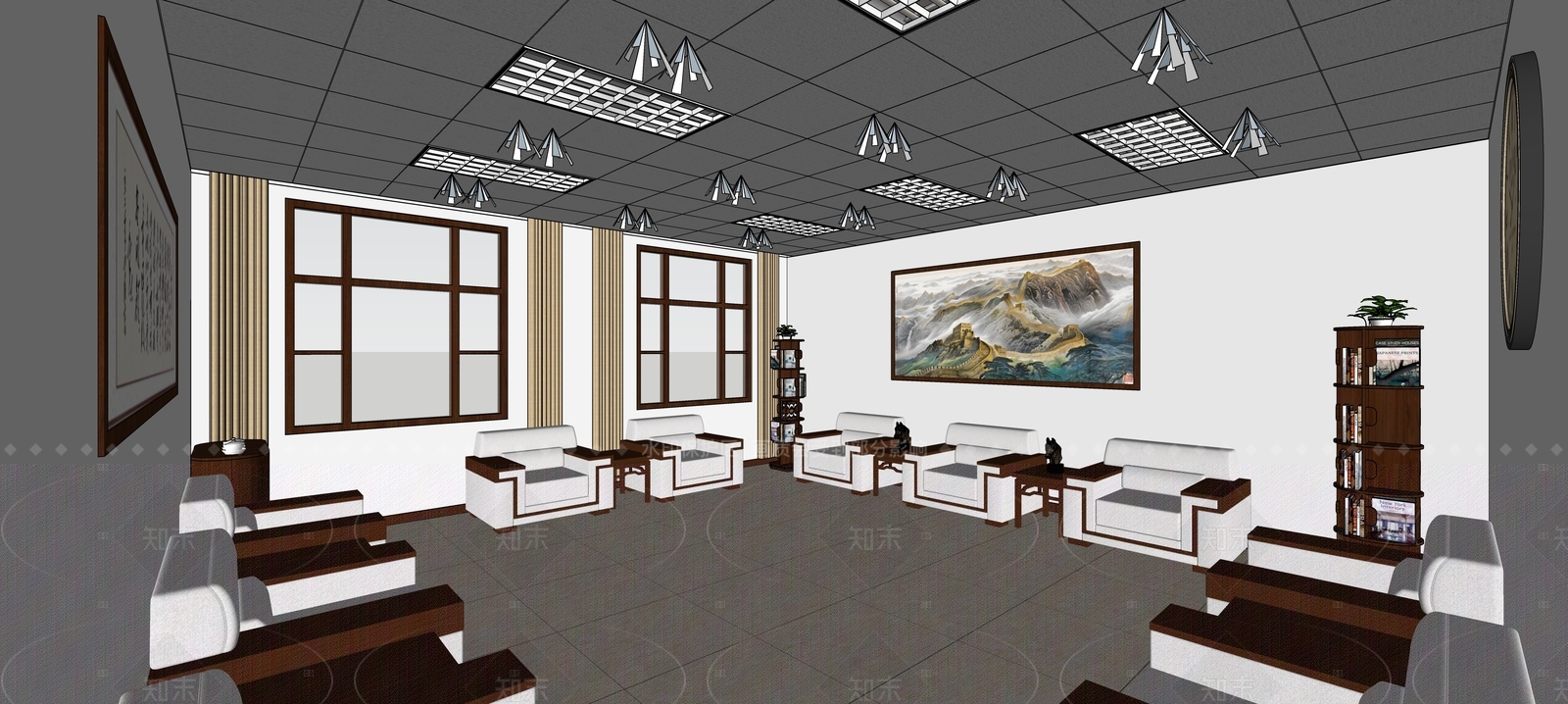 现代其他办公区域SU模型下载【ID:1205726747】