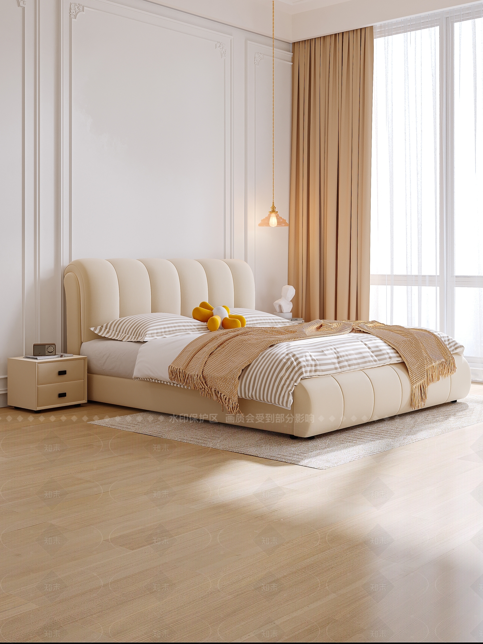 简约现代双人床3D模型下载【ID:1205727295】