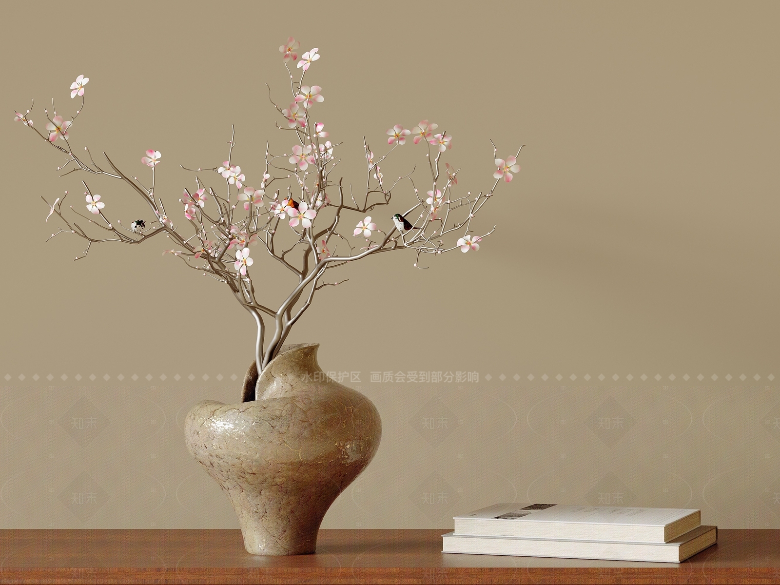 新中式侘寂花艺3D模型下载【ID:1205731765】