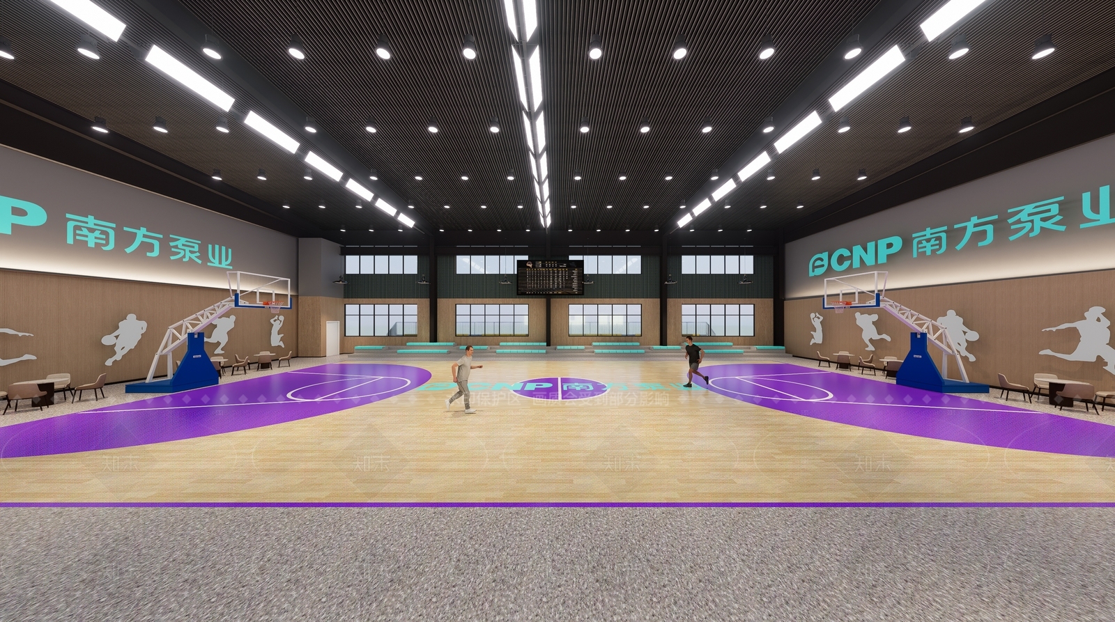 现代新中式篮球场SU模型下载【ID:1205737570】