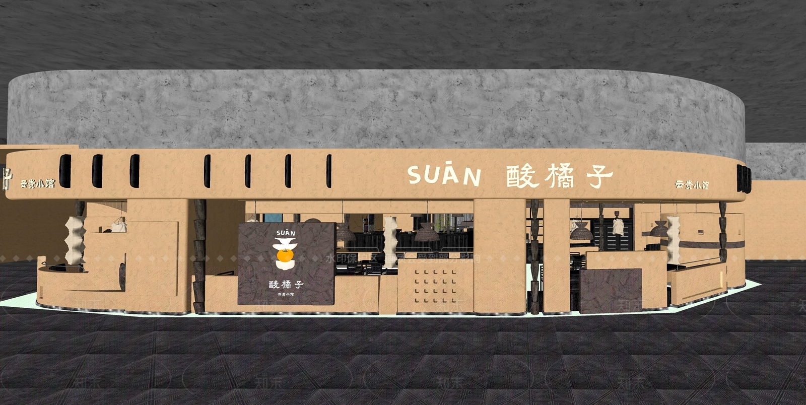 复古中餐厅SU模型下载【ID:1205765878】