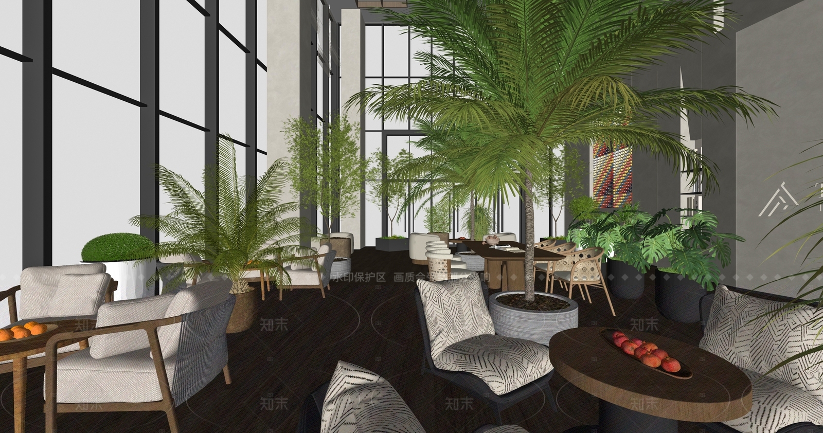 现代办事大厅SU模型下载【ID:1205738905】