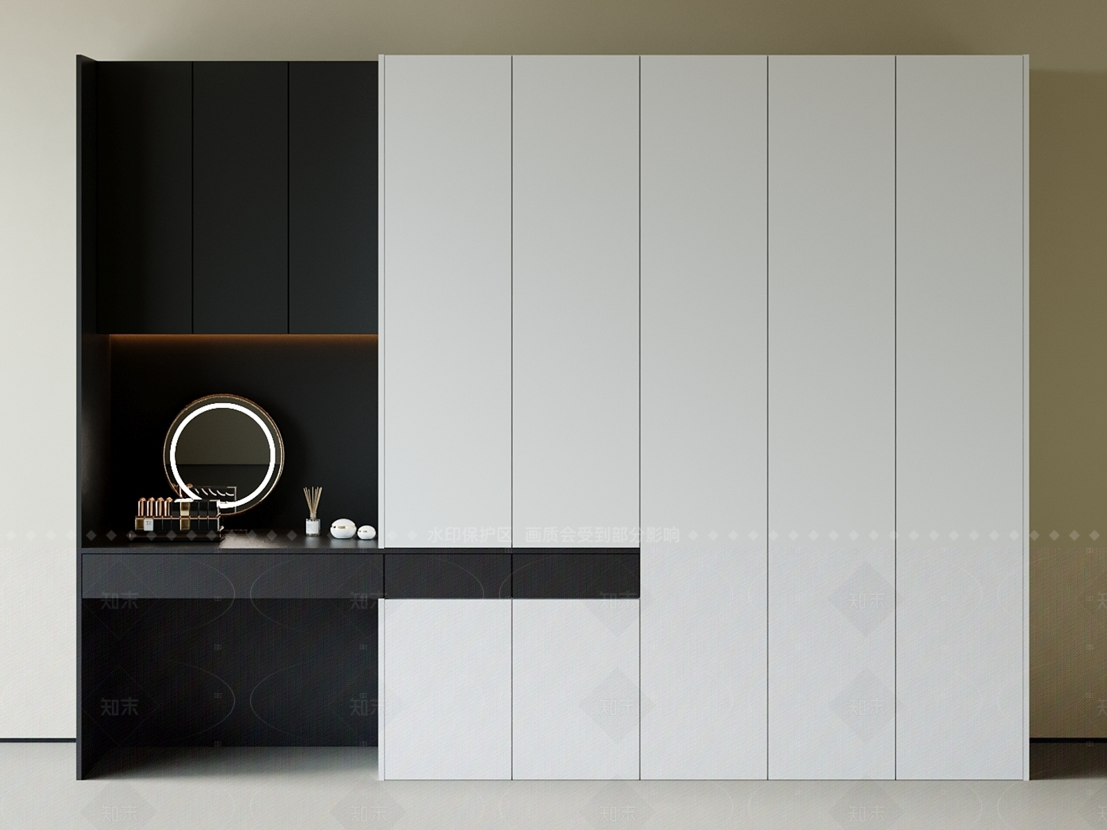 现代简约衣柜3D模型下载【ID:1205739322】