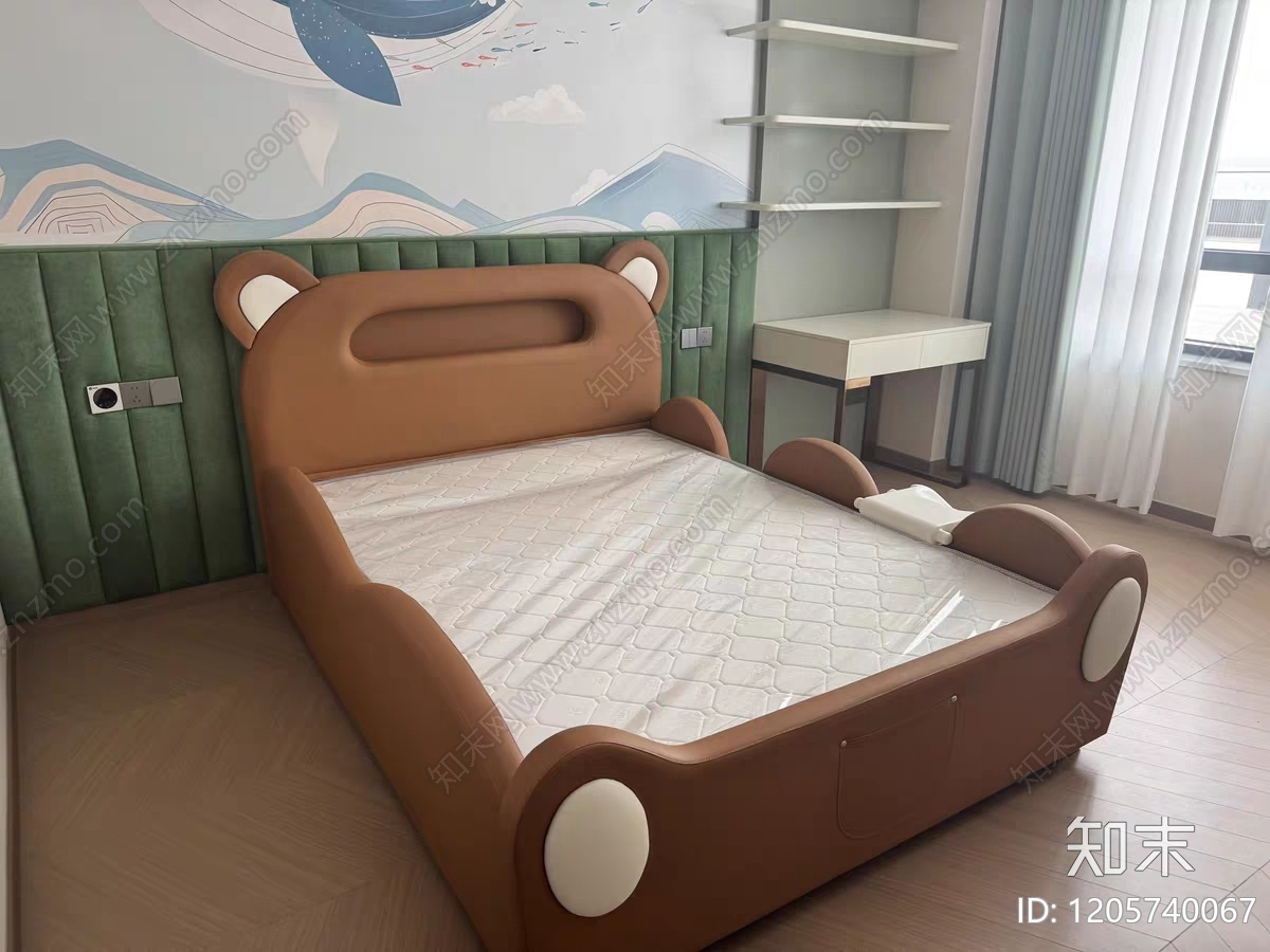 现代简约床cad施工图下载【ID:1205740067】