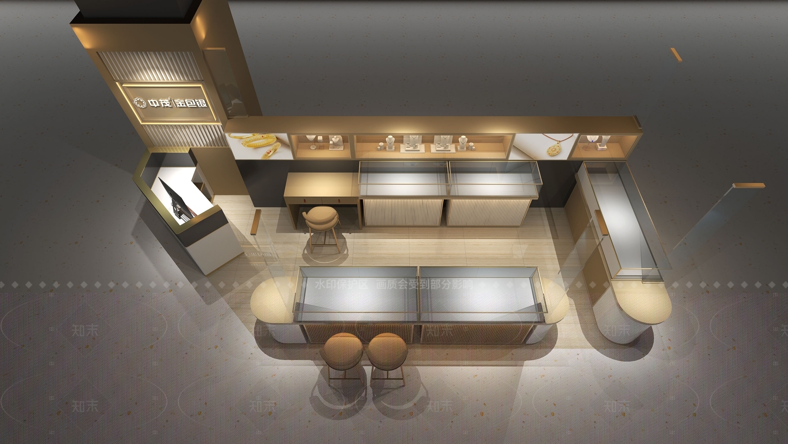 现代轻奢珠宝店3D模型下载【ID:1205742779】