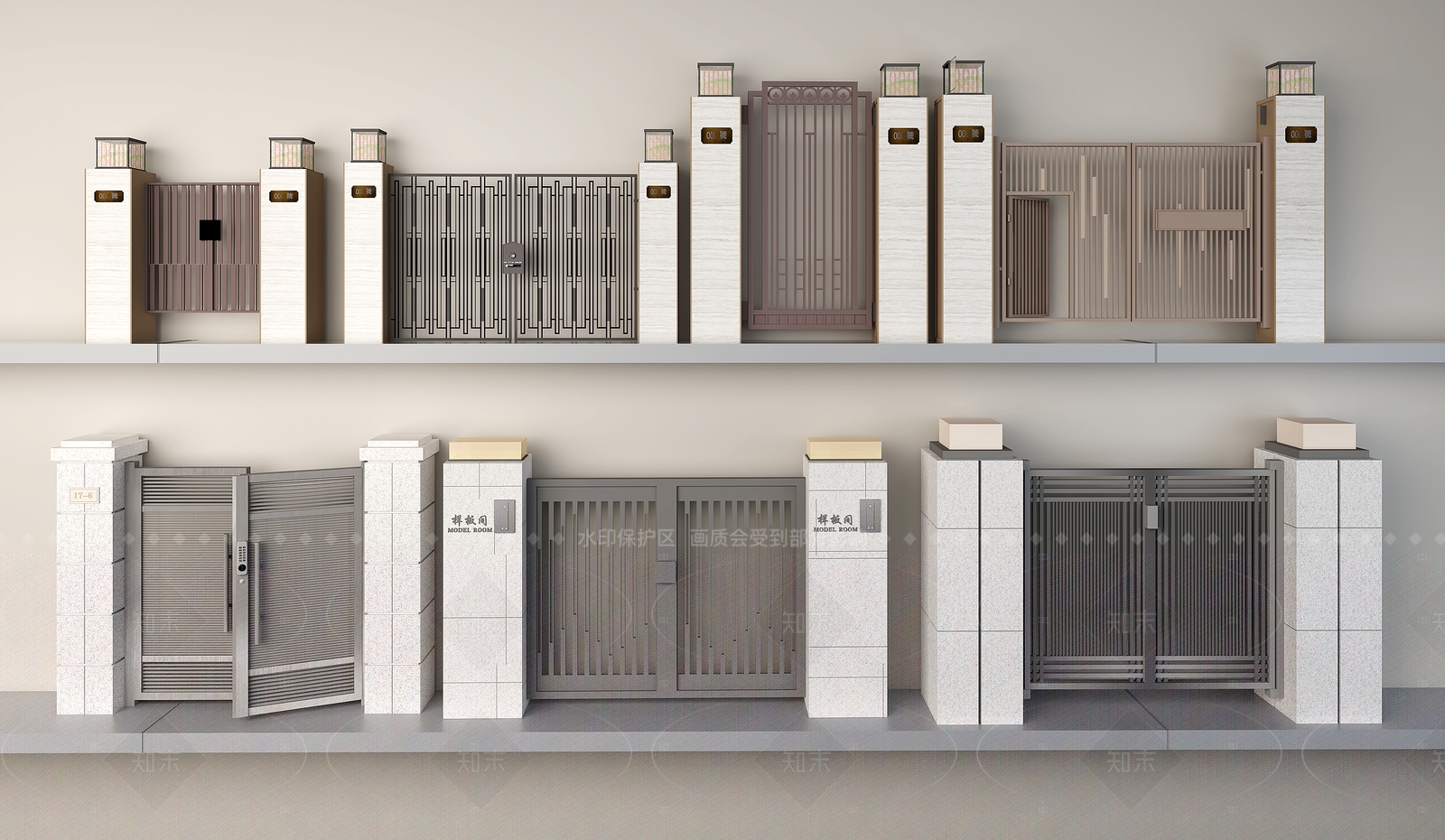 现代新中式大门SU模型下载【ID:1205747842】