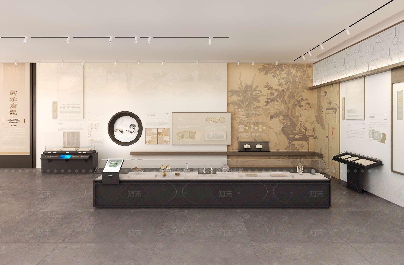 新中式博物馆展厅SU模型下载【ID:1205749294】