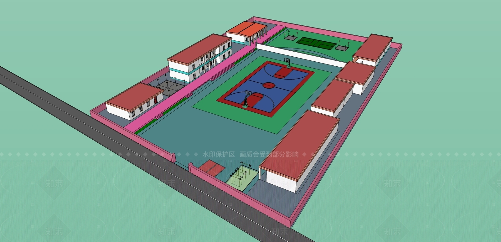 现代学校建筑SU模型下载【ID:1205750241】