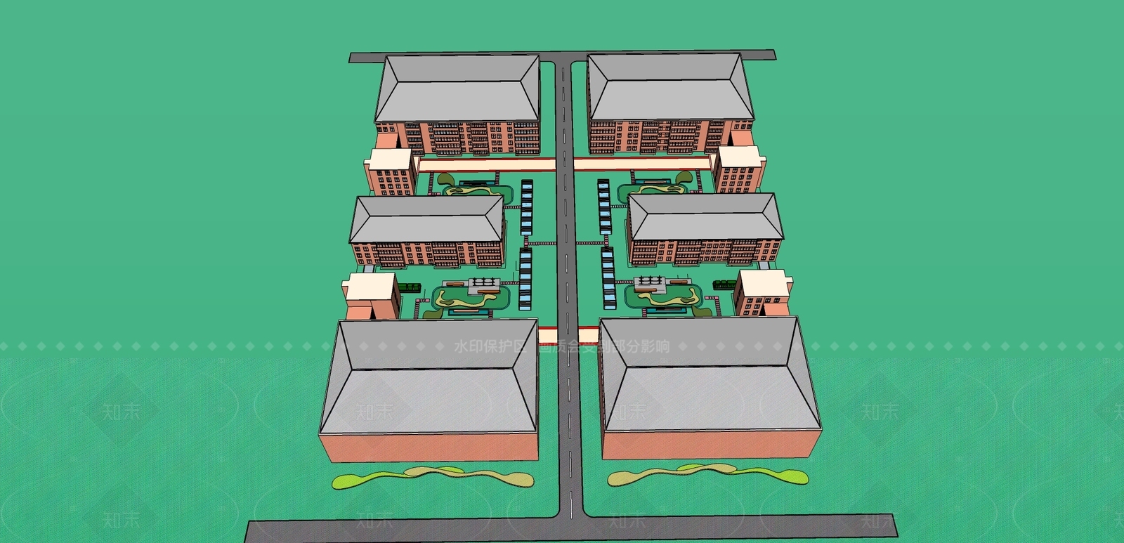 现代小区建筑SU模型下载【ID:1205750403】