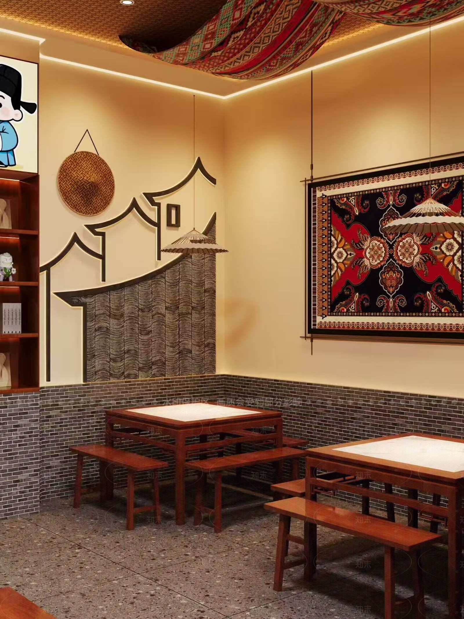 新中式其他餐饮空间3D模型下载【ID:1205751057】