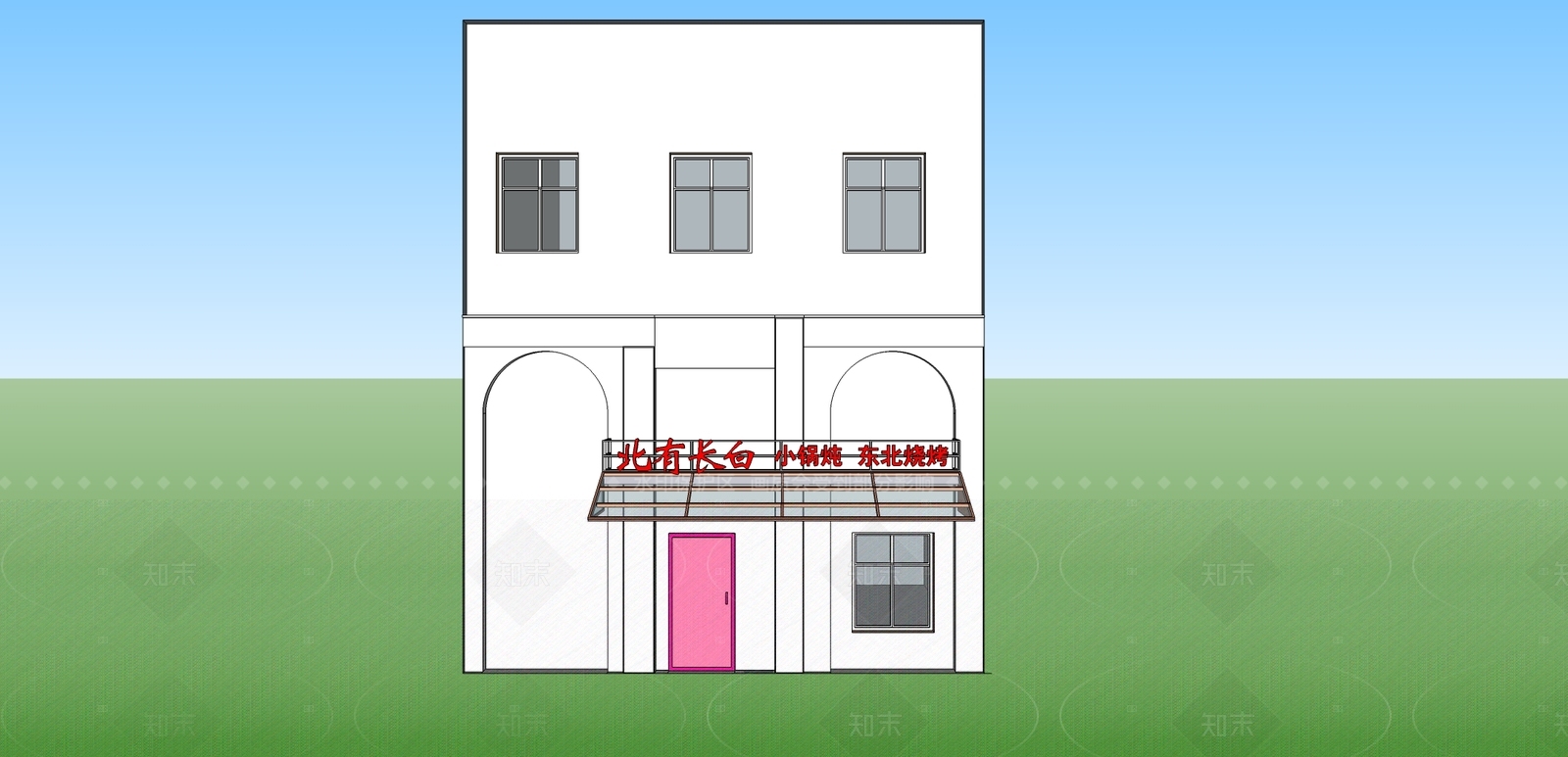 现代商场建筑SU模型下载【ID:1205751286】