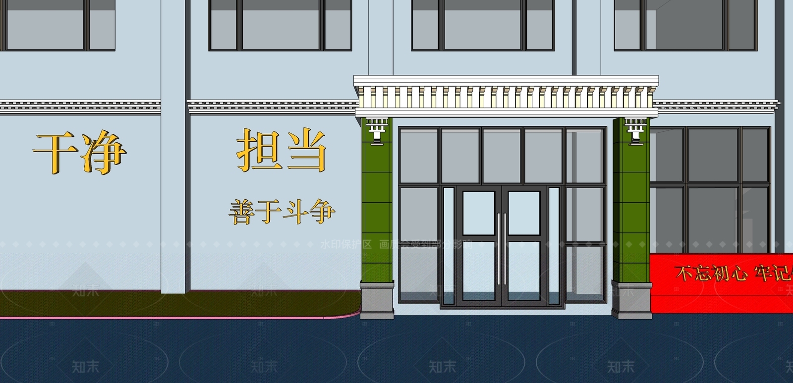 现代政府办公楼SU模型下载【ID:1205751807】