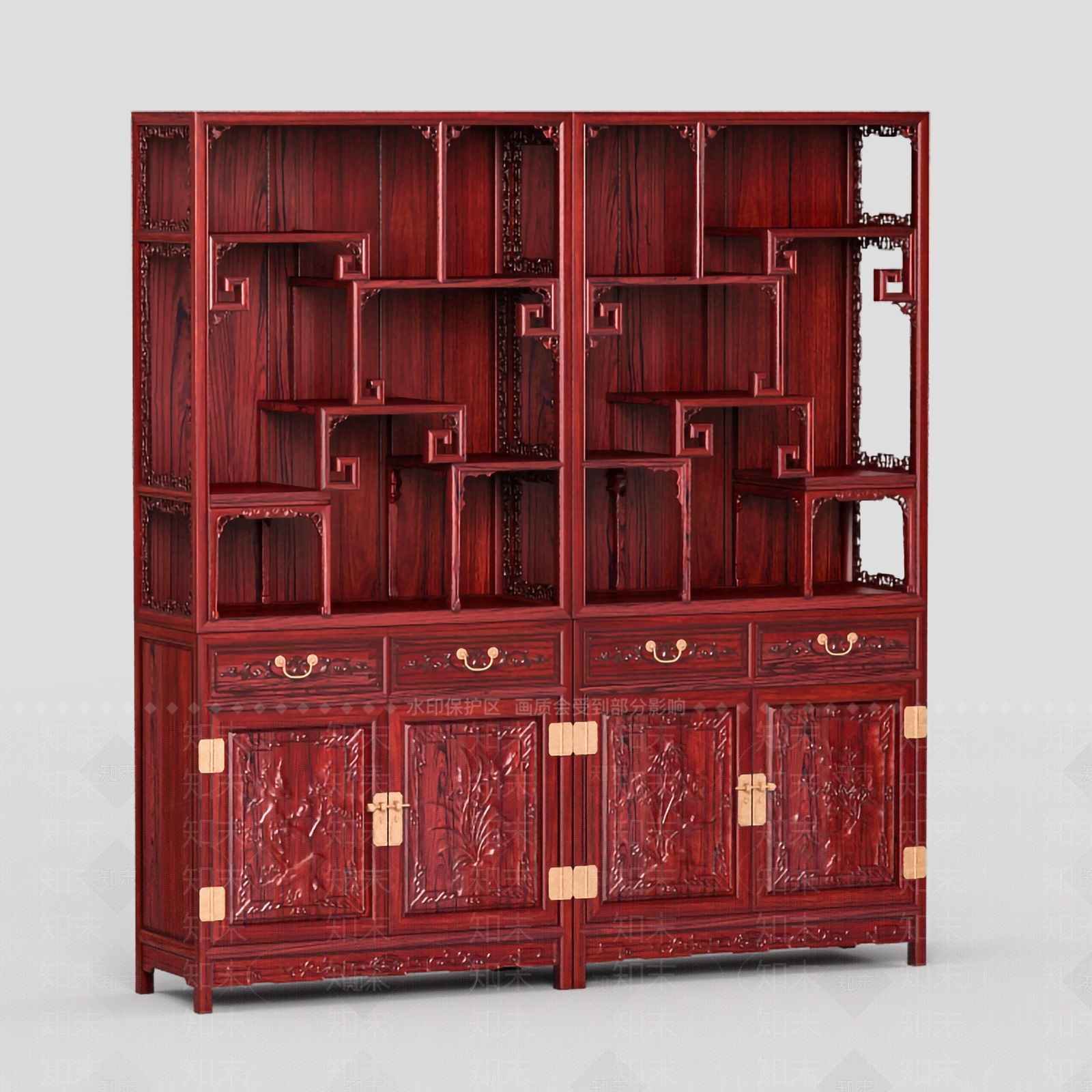 中式博古架3D模型下载【ID:1205752241】