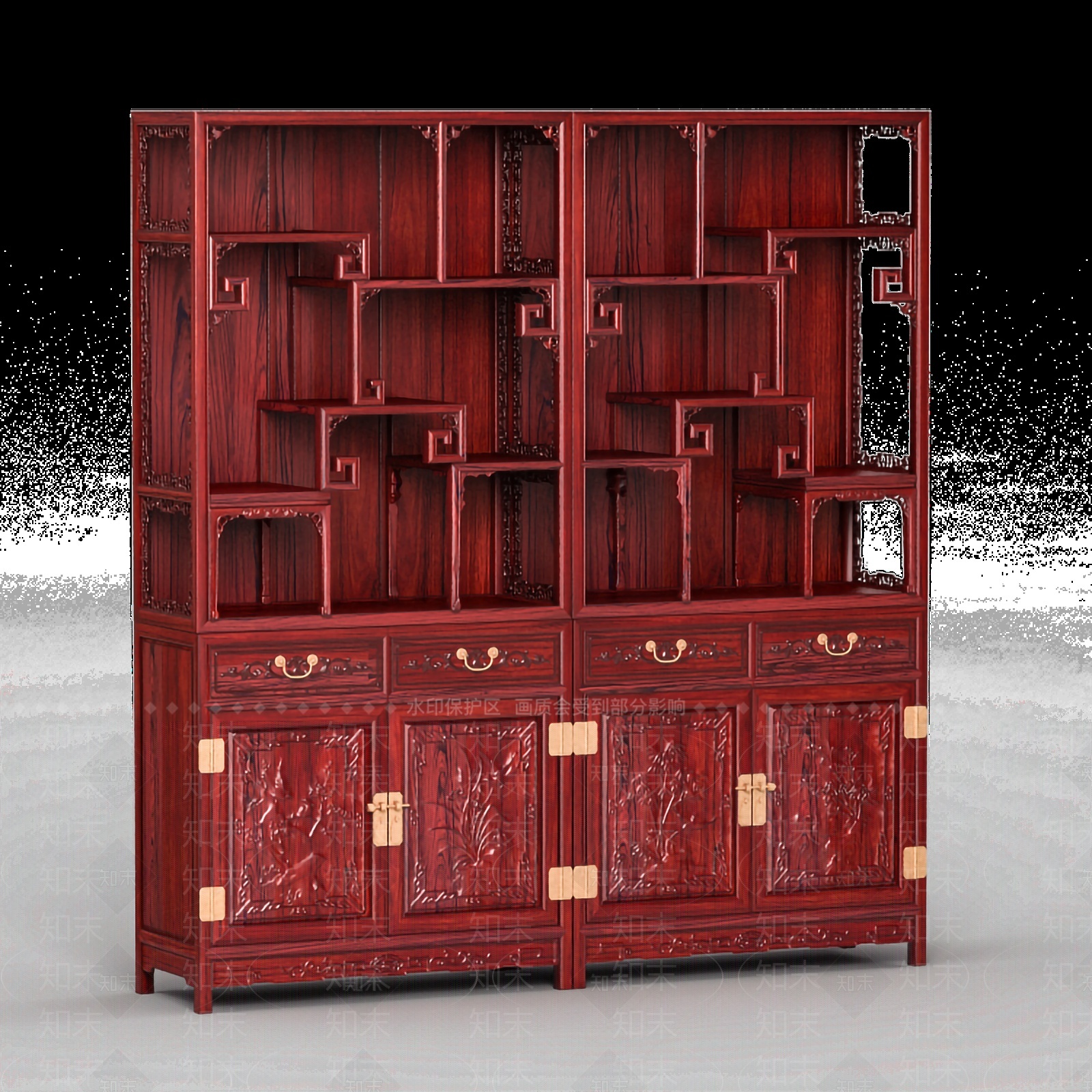 中式博古架3D模型下载【ID:1205752241】