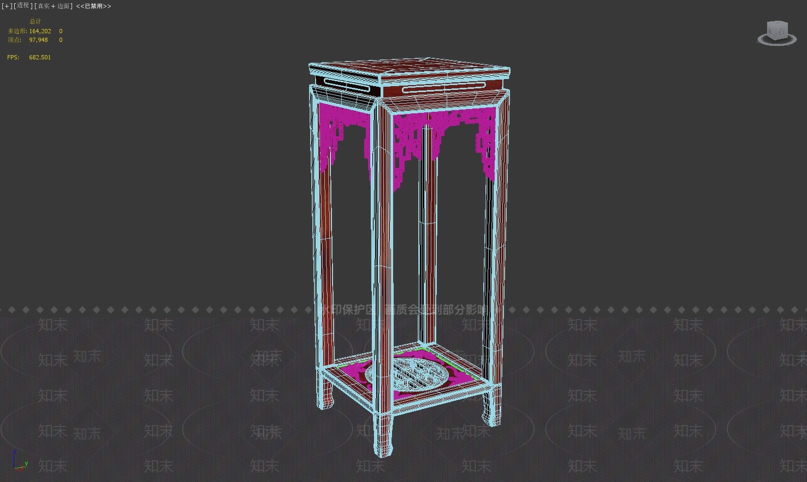 中式花架3D模型下载【ID:1205752506】