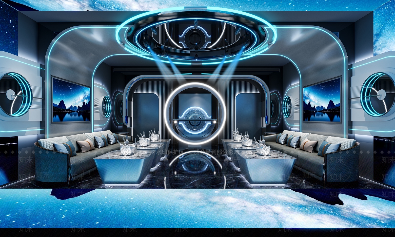 现代科技感KTV包厢3D模型下载【ID:1205752870】