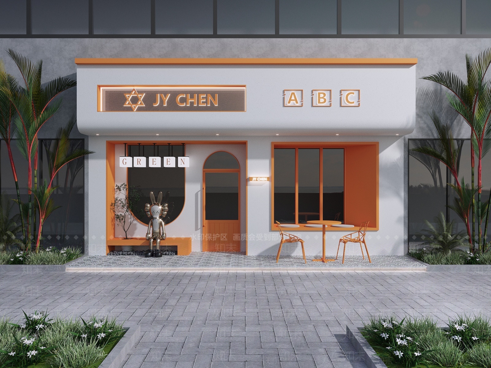 现代门头门面SU模型下载【ID:1205753331】