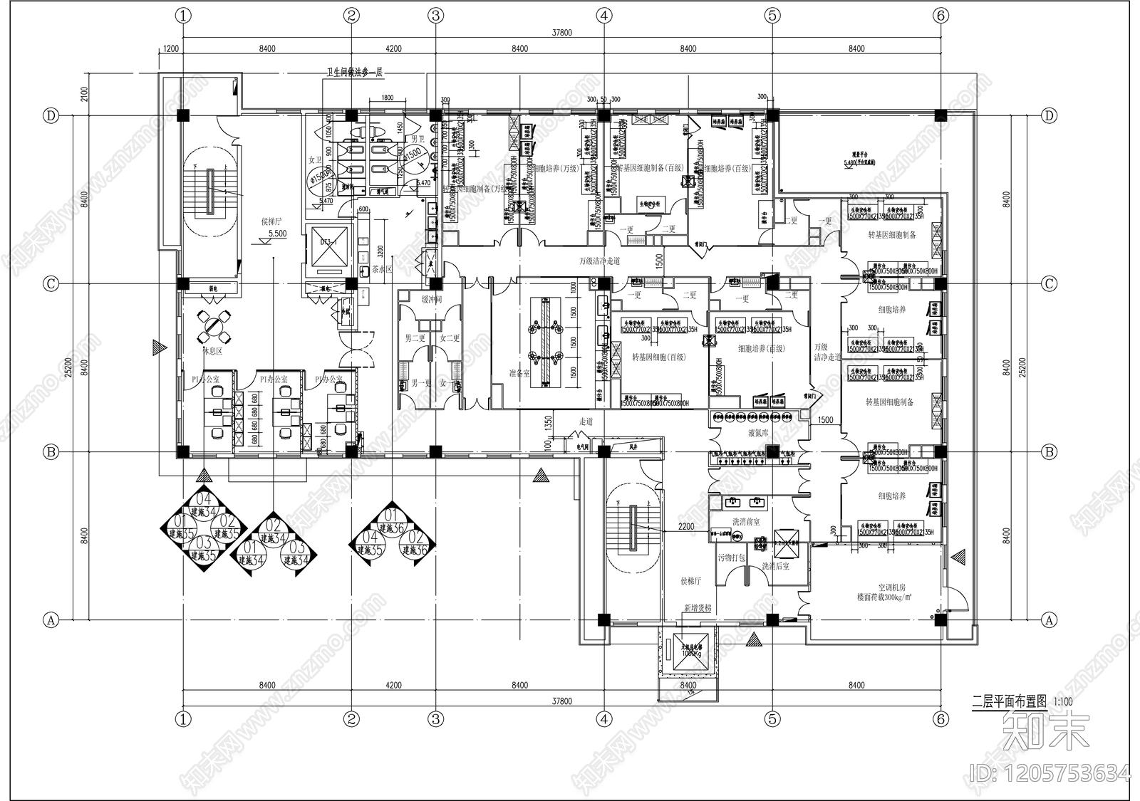 现代整体办公空间cad施工图下载【ID:1205753634】