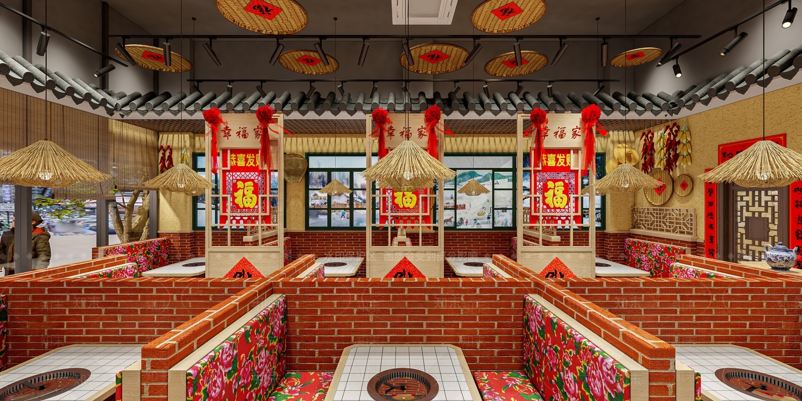 中式老东北铁锅炖火锅店3D模型下载【ID:1205754233】