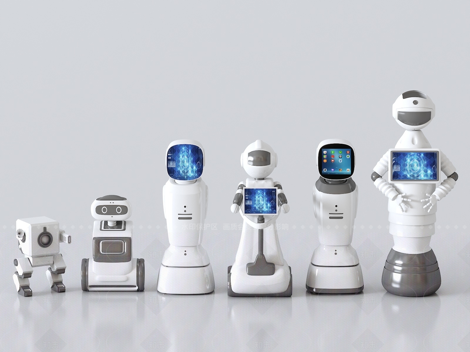 现代智能导购机器人3D模型下载【ID:1205754327】