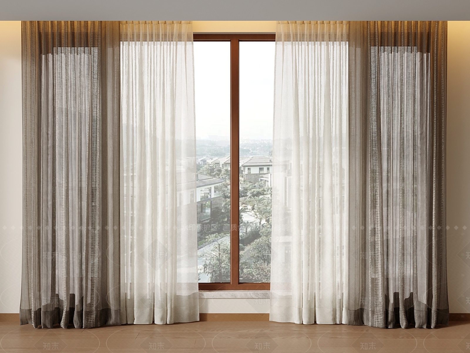 意式现代窗帘SU模型下载【ID:1205755241】