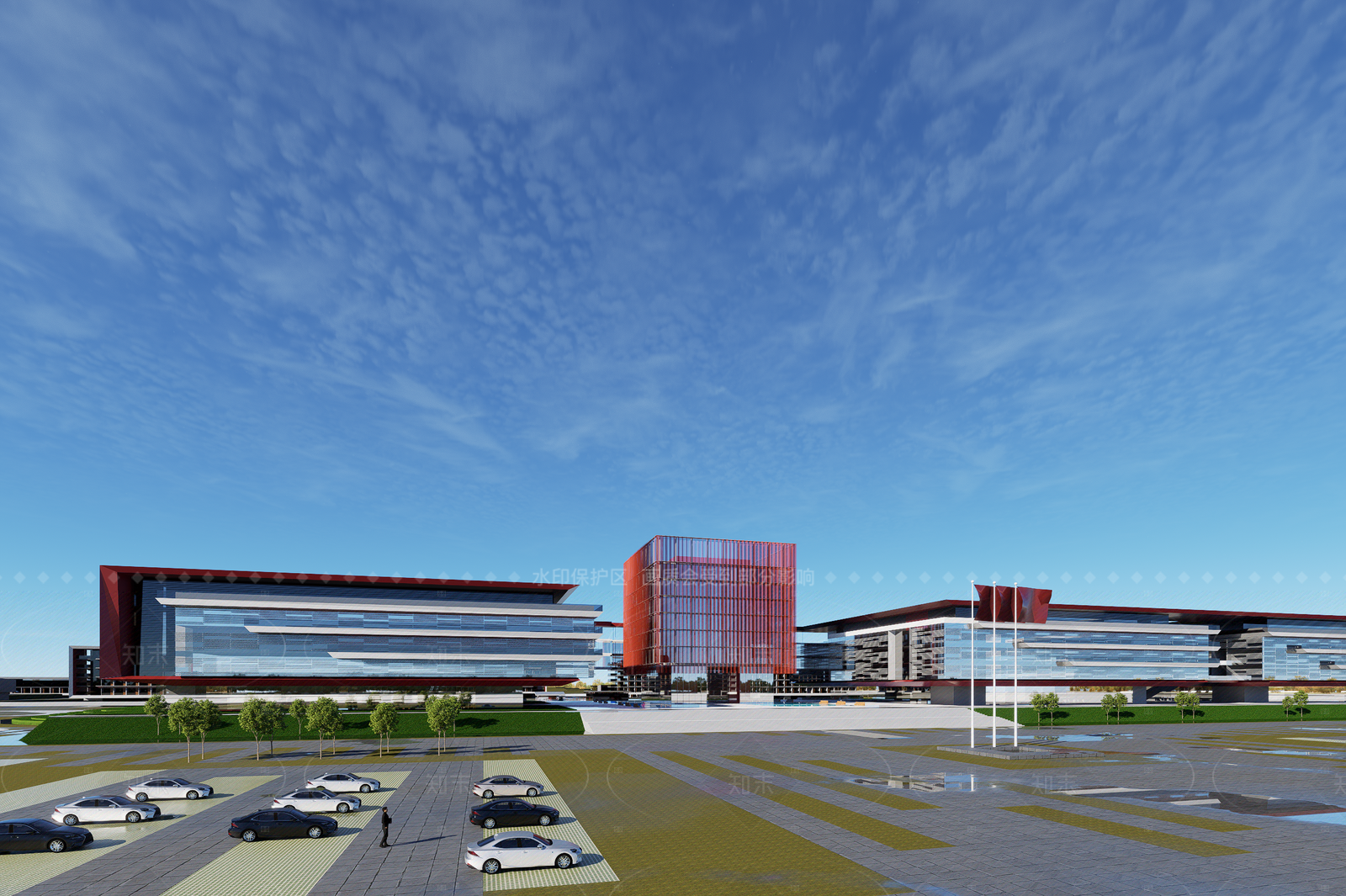 现代新中式大学教学楼SU模型下载【ID:1205757354】