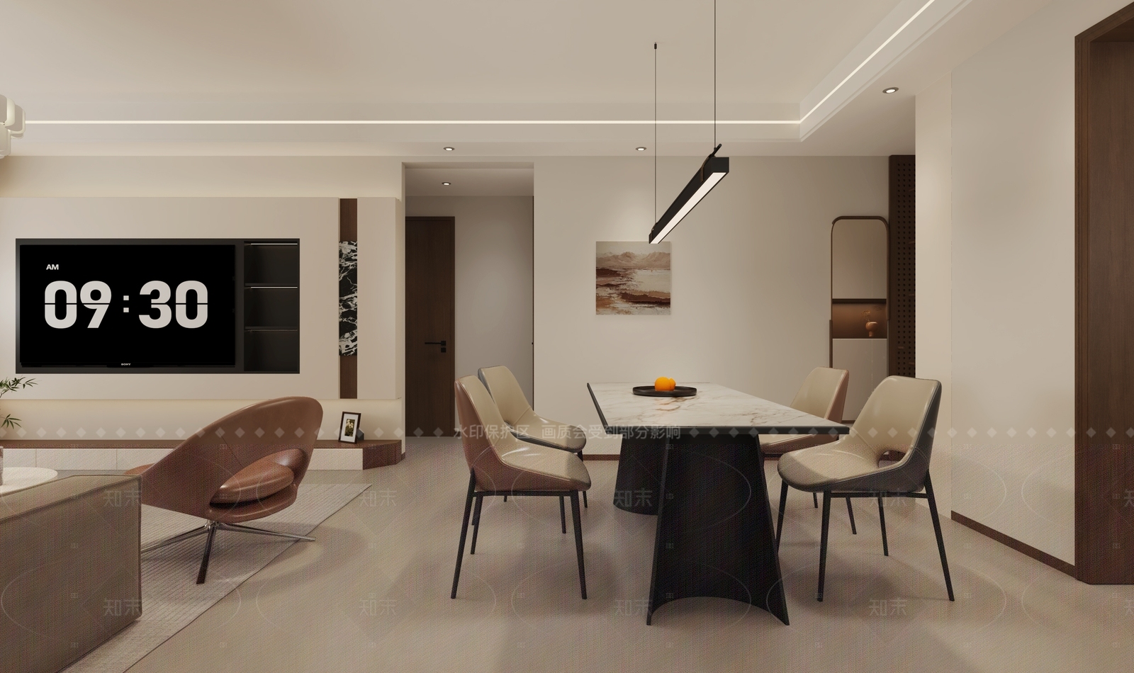 现代简约客餐厅3D模型下载【ID:1205759545】