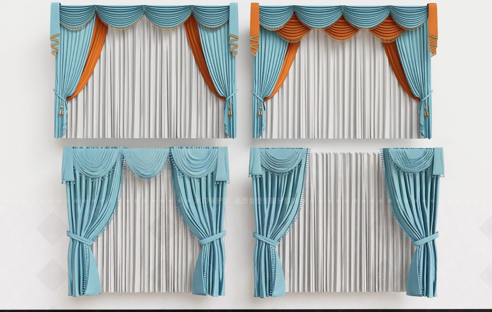 现代窗帘SU模型下载【ID:1205760268】