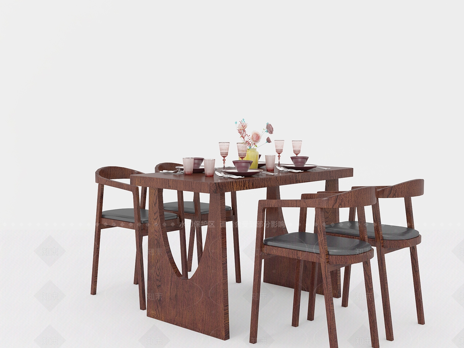 现代餐桌椅3D模型下载【ID:1205760674】