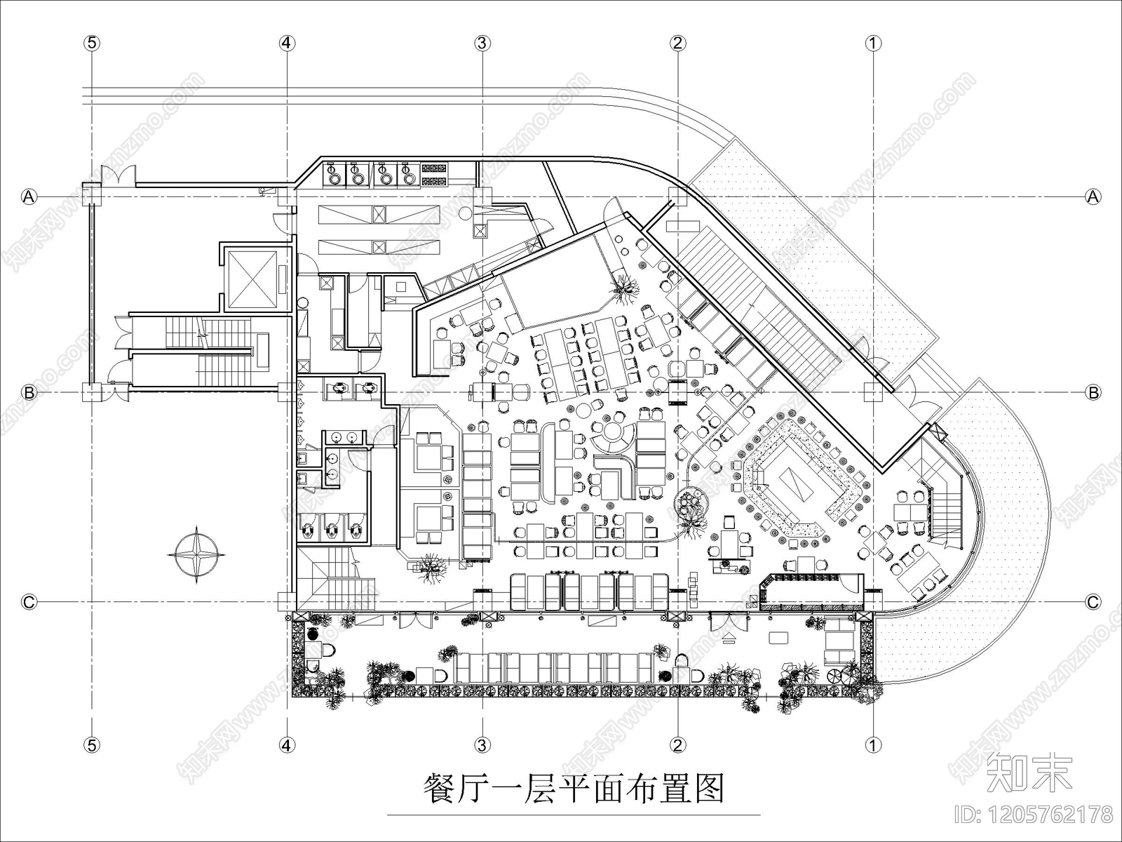 现代中餐厅cad施工图下载【ID:1205762178】