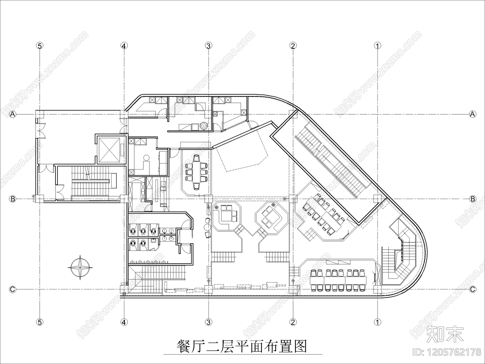现代中餐厅cad施工图下载【ID:1205762178】