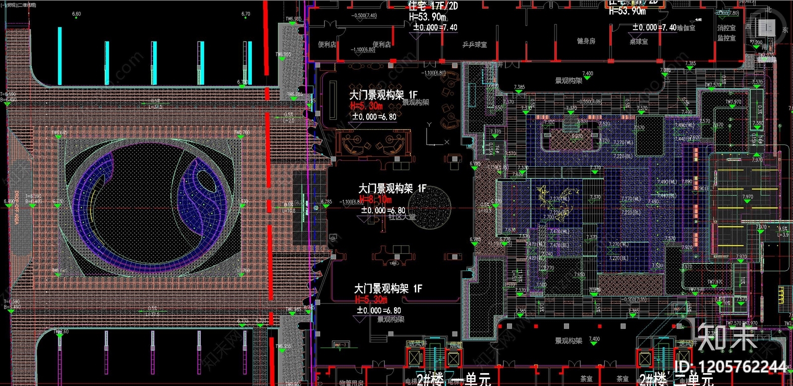 景观平面图cad施工图下载【ID:1205762244】