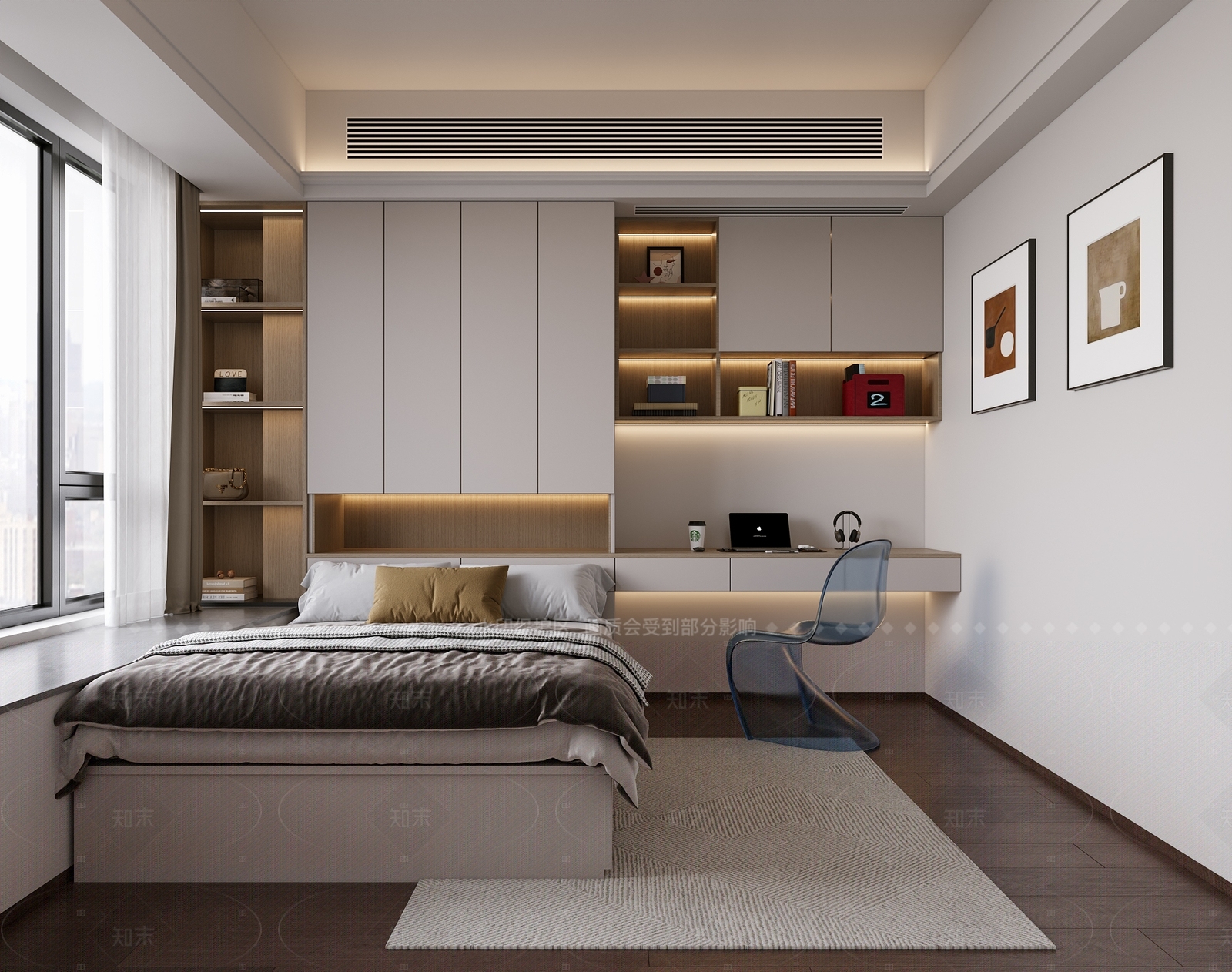 现代简约家居卧室3D模型下载【ID:1205762571】