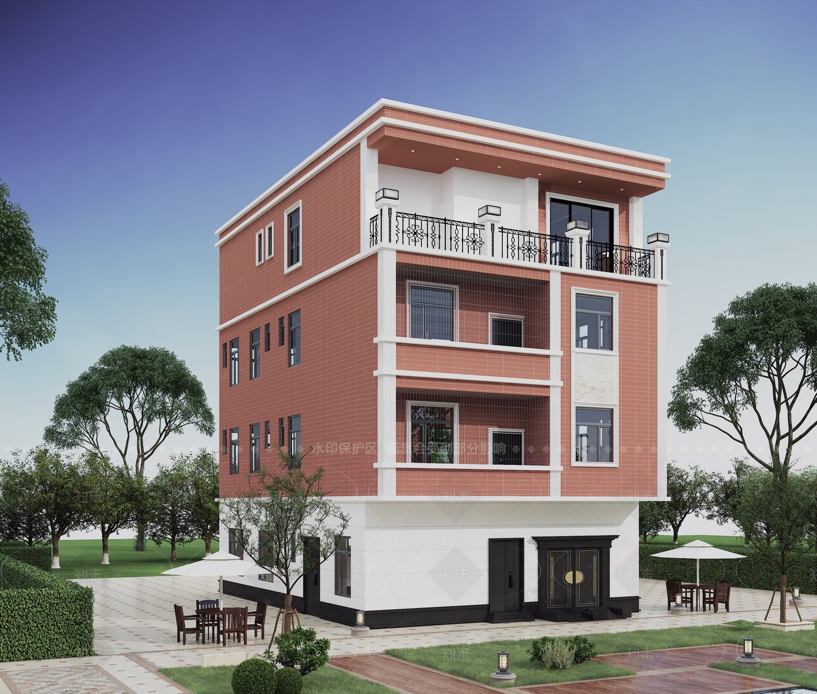 新中式高层住宅3D模型下载【ID:1205764431】