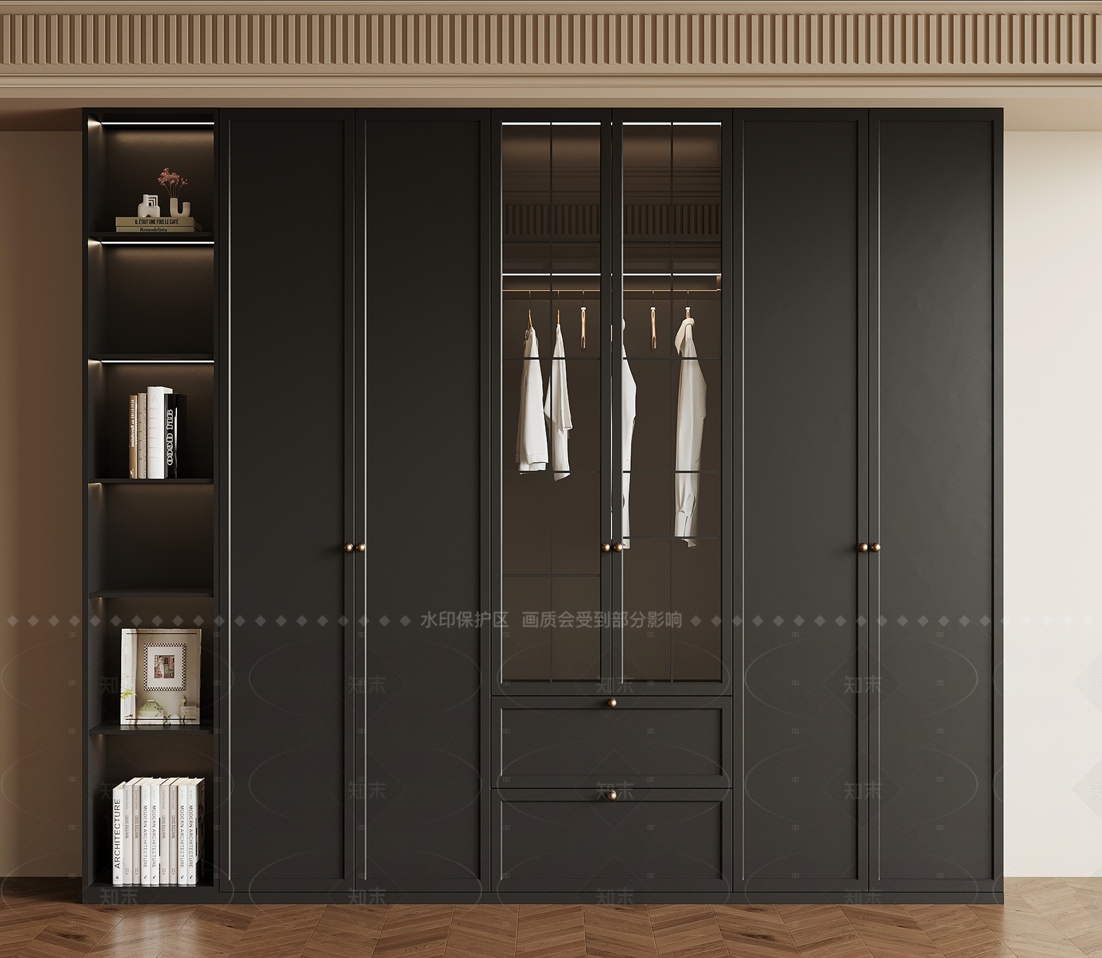 法式复古衣柜3D模型下载【ID:1205764638】