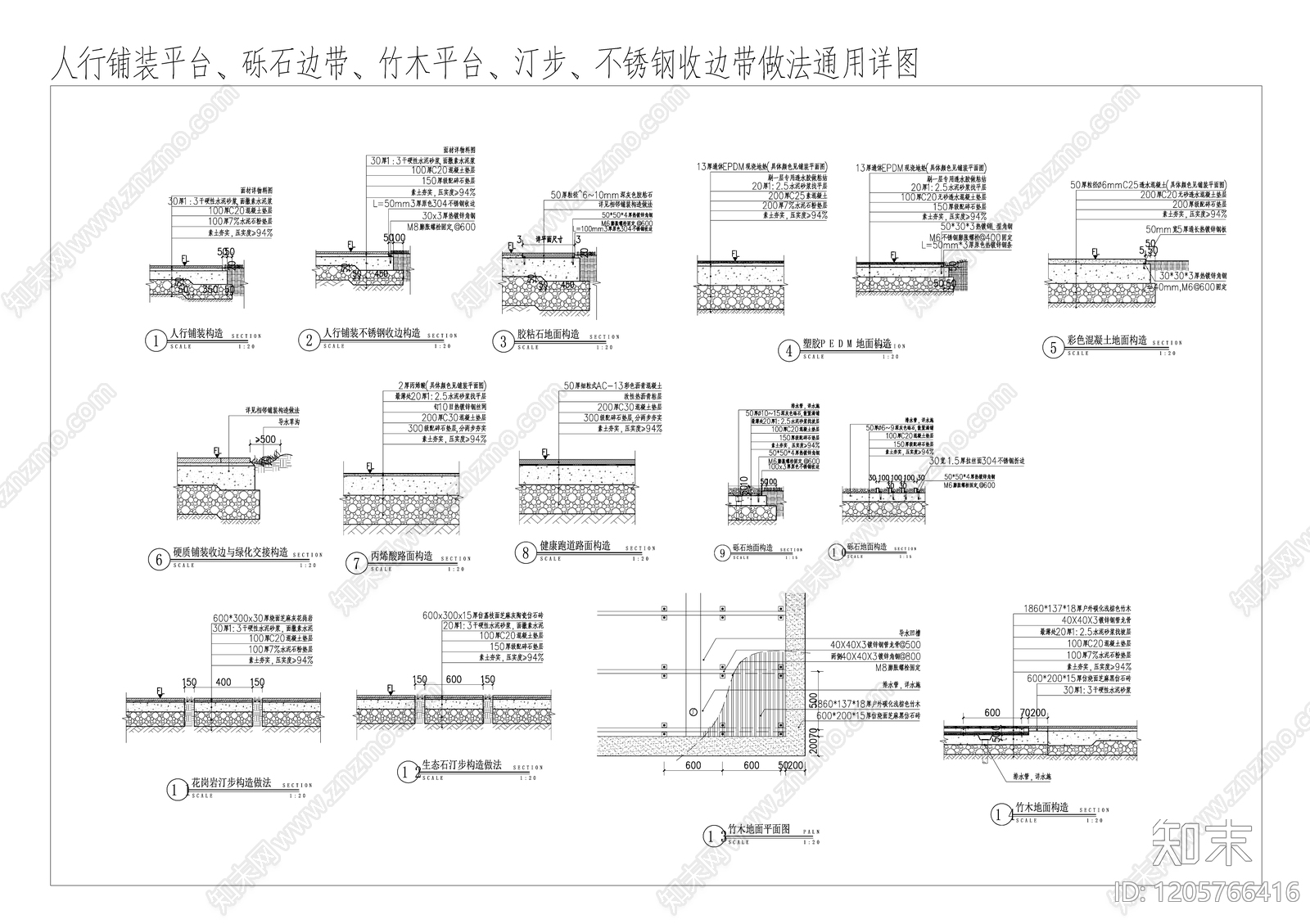 景观节点cad施工图下载【ID:1205766416】