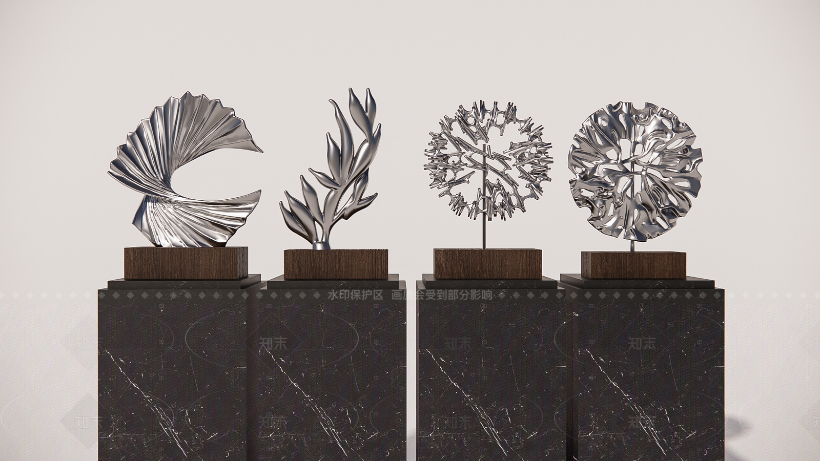 现代简约雕塑摆件SU模型下载【ID:1205766618】