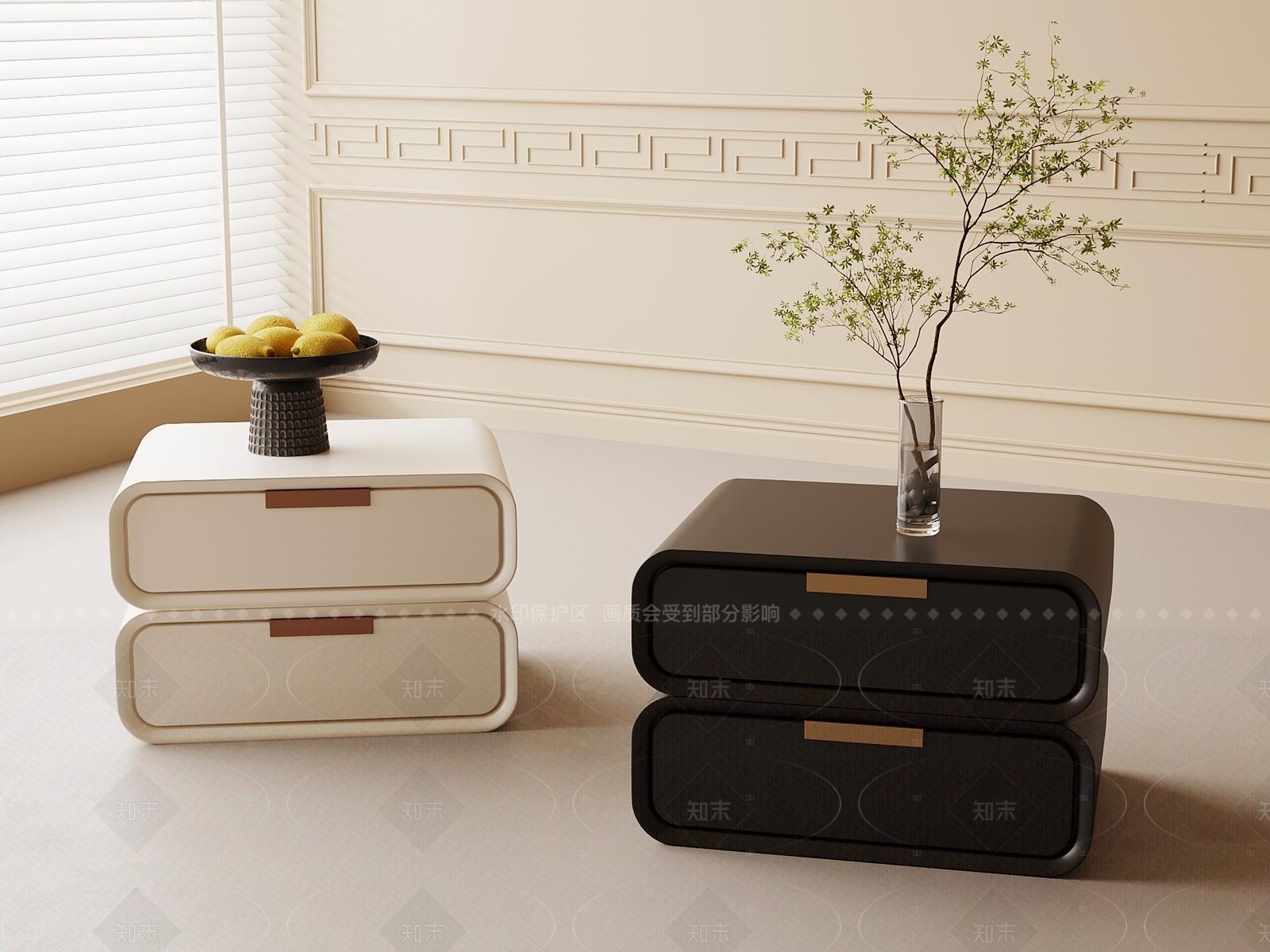 现代床头柜3D模型下载【ID:1205766617】