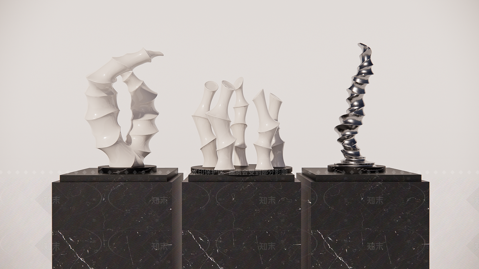 现代极简雕塑摆件SU模型下载【ID:1205767683】