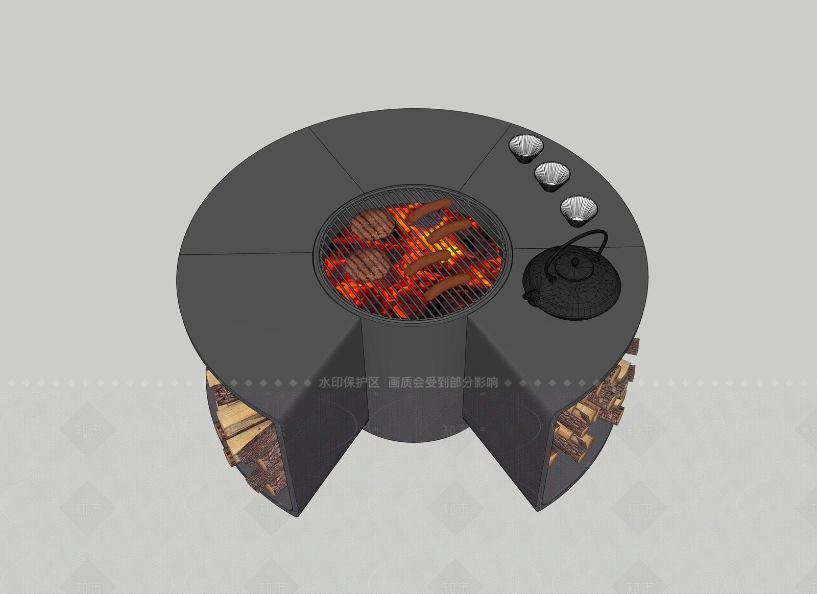 现代庭院小品SU模型下载【ID:1205768383】