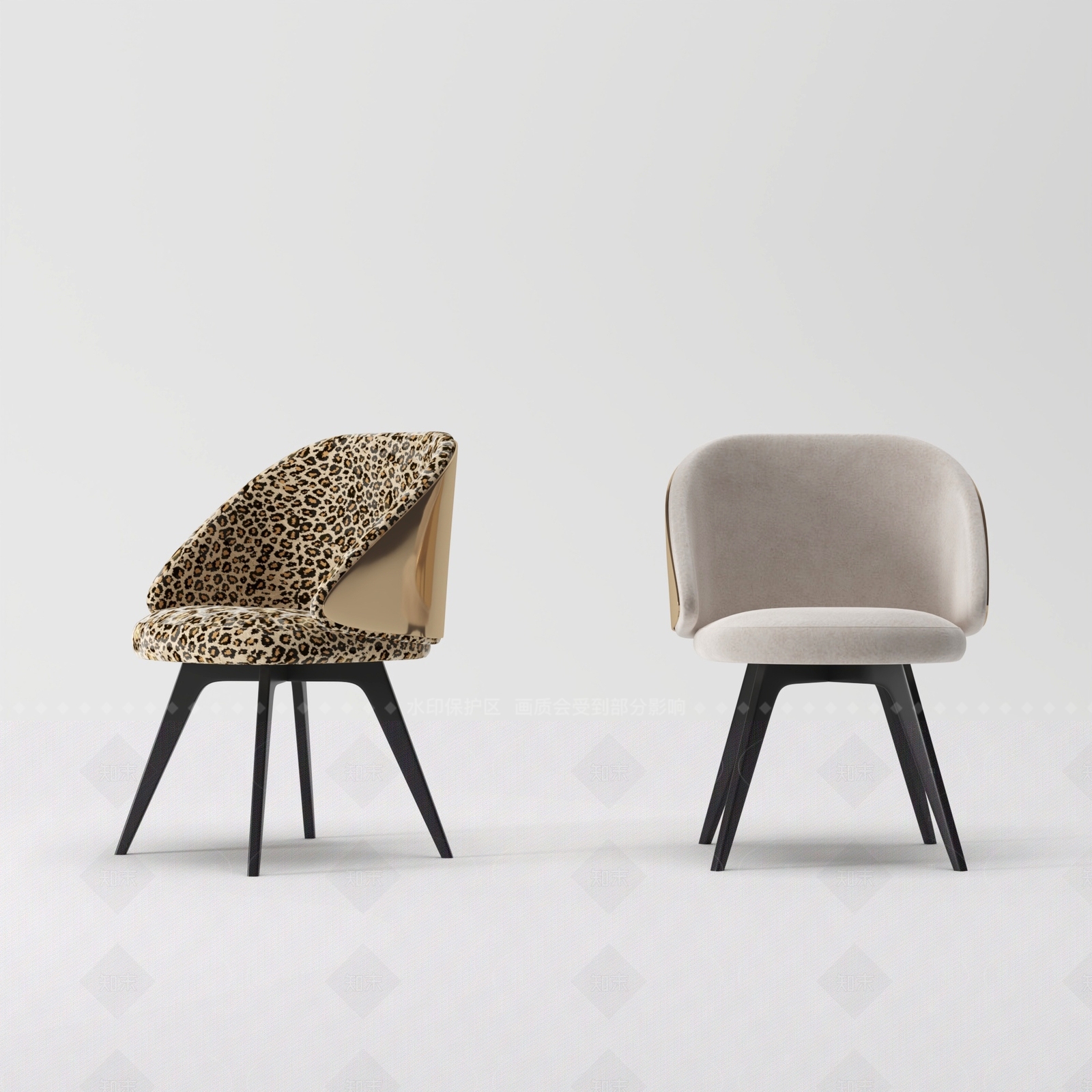 现代轻奢餐椅SU模型下载【ID:1205768758】