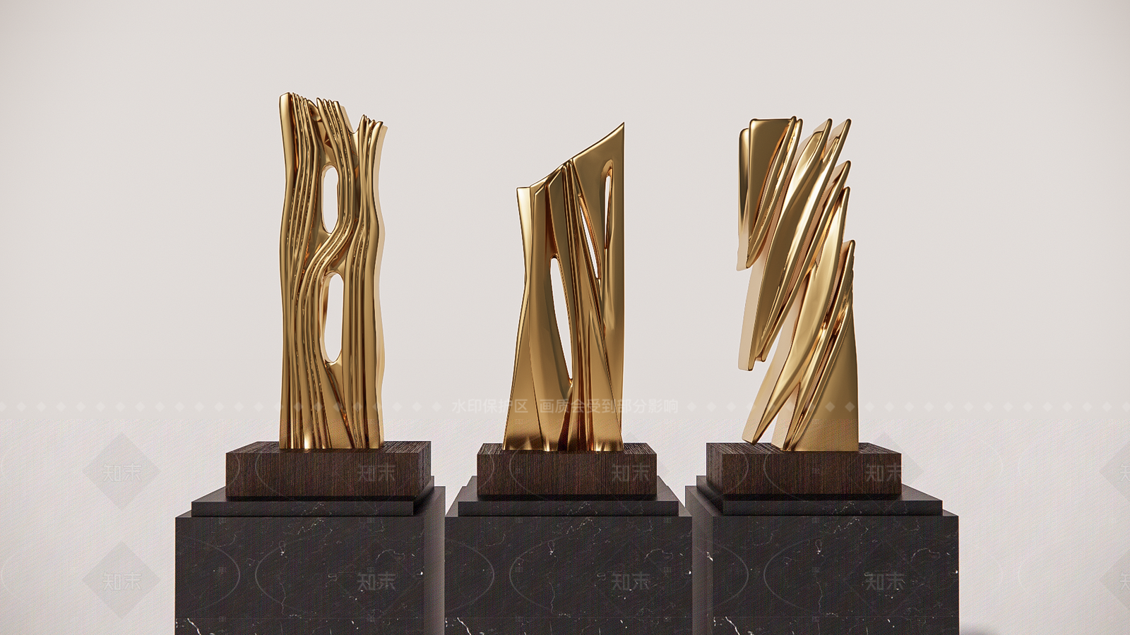 现代简约雕塑摆件SU模型下载【ID:1205768993】