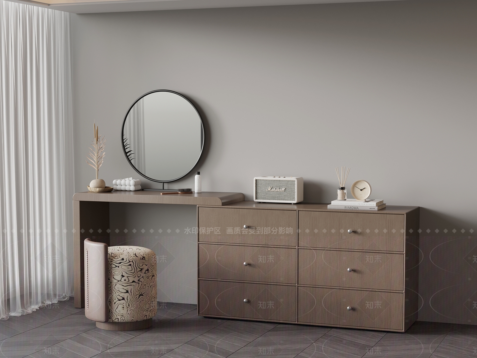 现代意式梳妆台SU模型下载【ID:1205769232】