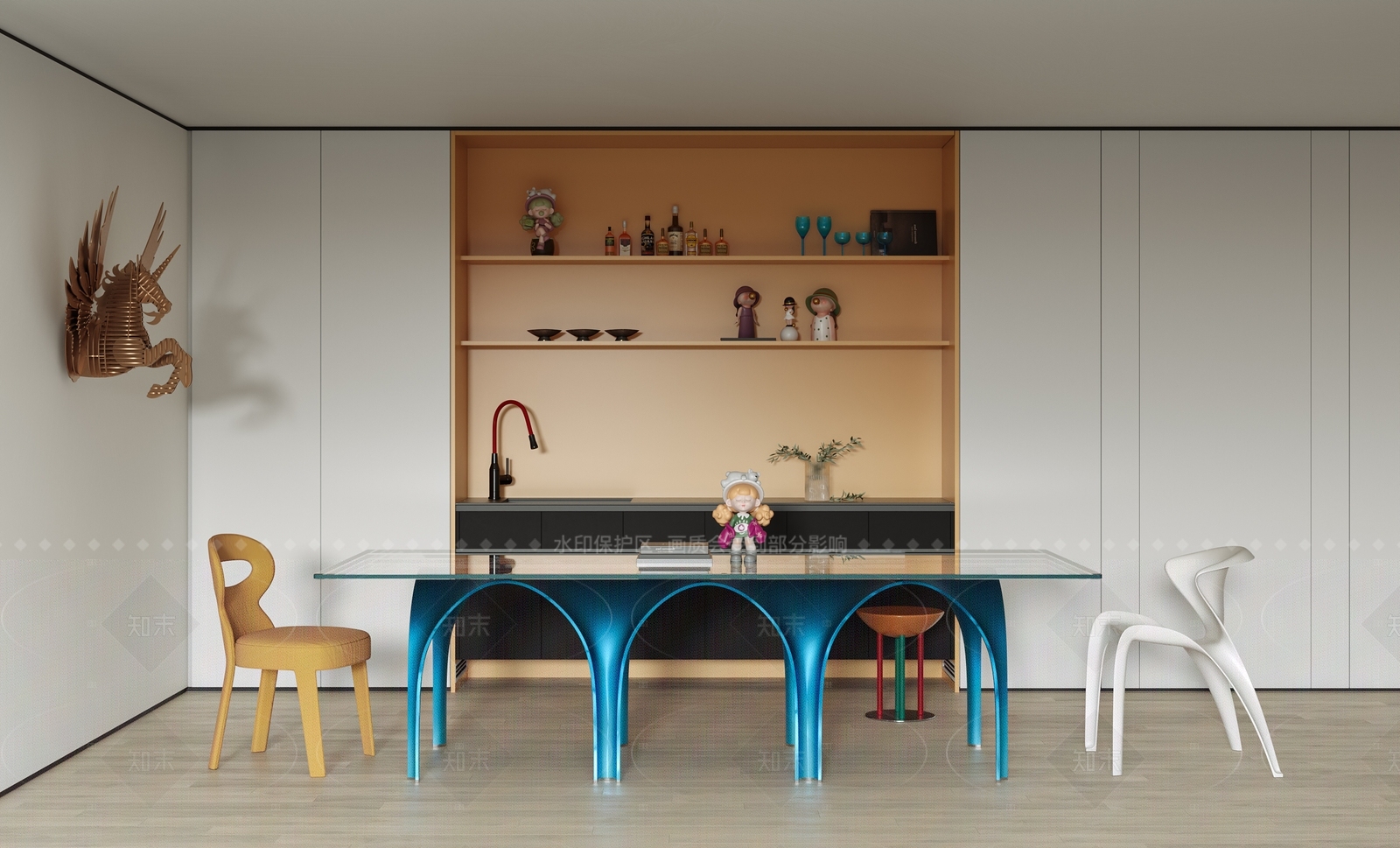 现代餐桌椅3D模型下载【ID:1205769721】