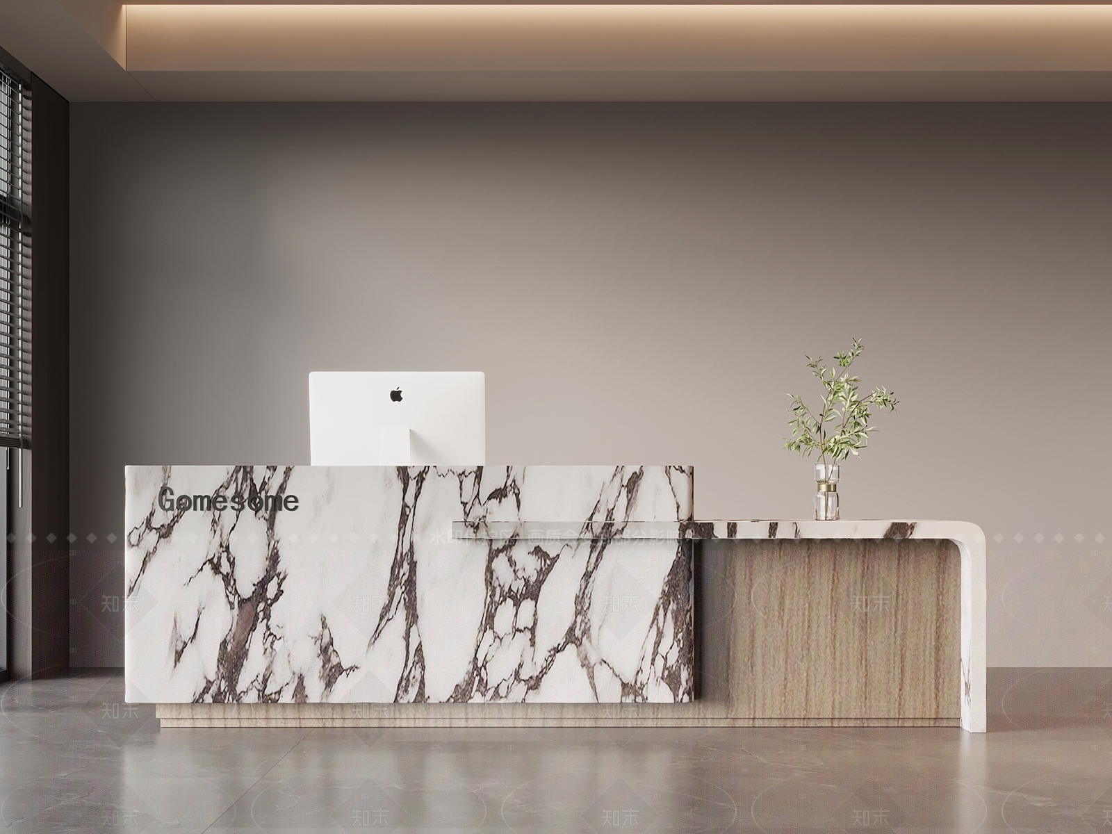 现代意式前台3D模型下载【ID:1205769648】