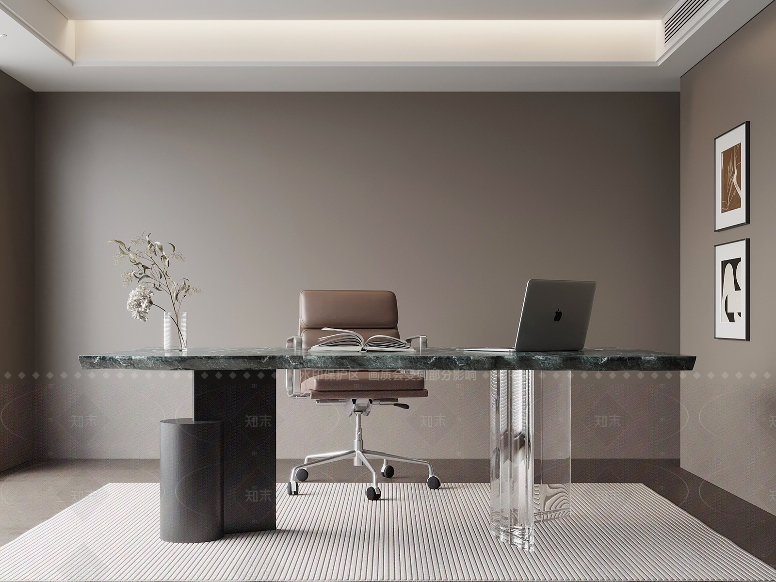 现代意式书桌椅3D模型下载【ID:1205770770】