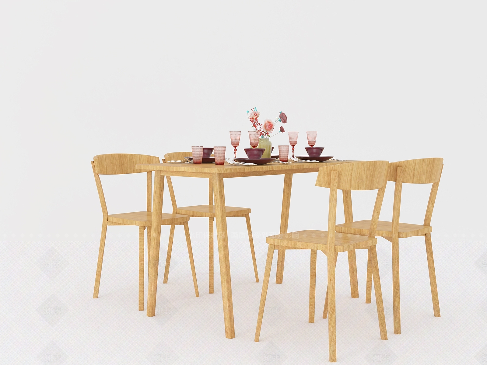 现代餐桌椅3D模型下载【ID:1205770825】