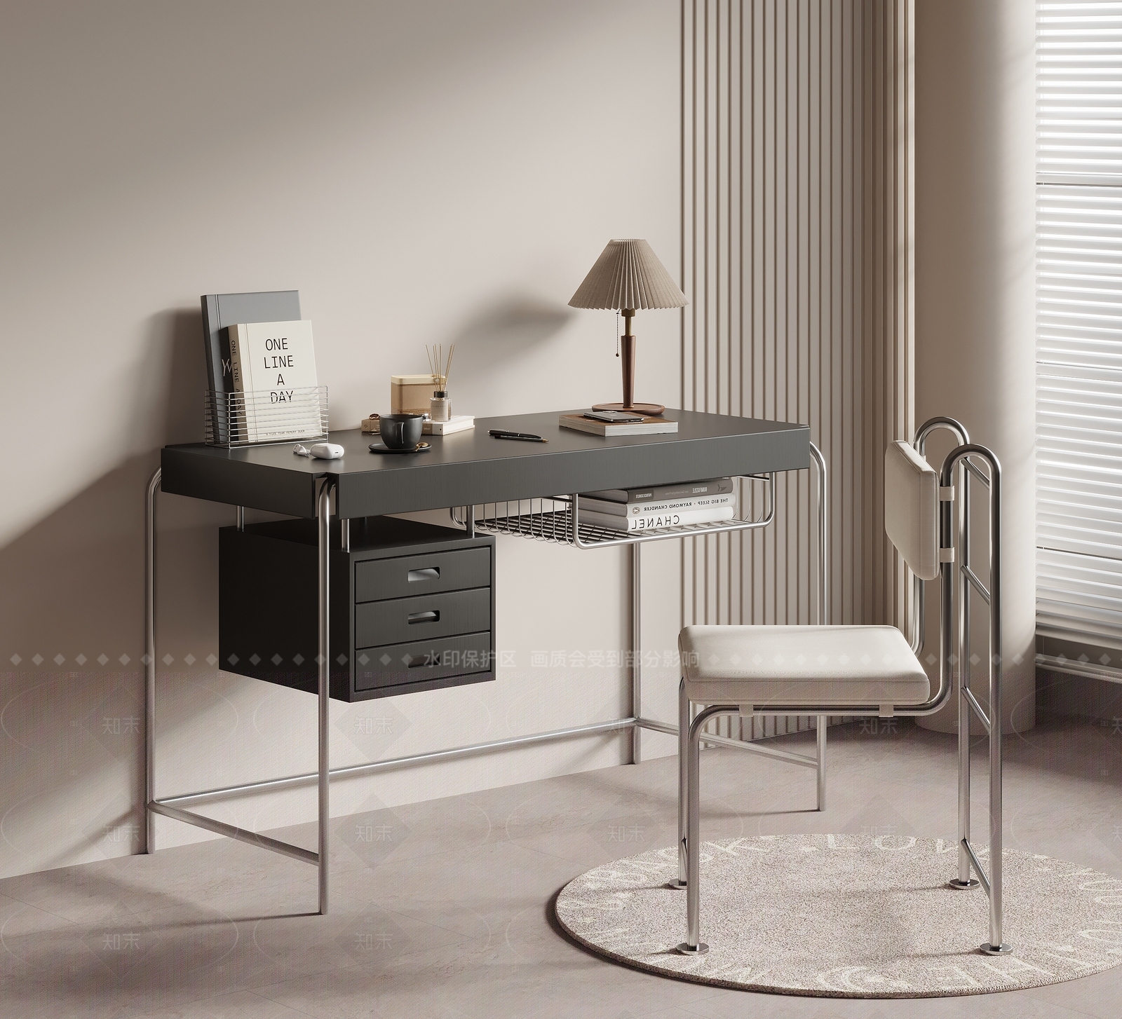 现代意式休闲桌椅3D模型下载【ID:1205770824】