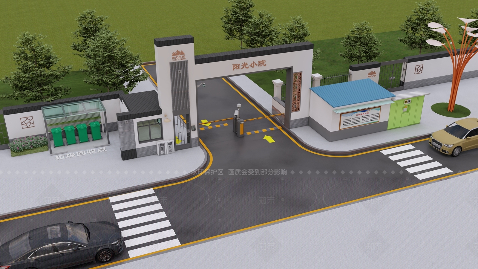 现代简约入口大门SU模型下载【ID:1205770978】